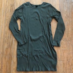 Olive green ribbed bodycon dress